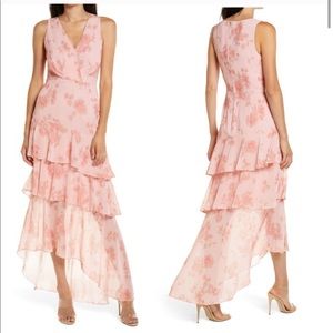 NWT WAYF Giada Tiered Ruffle Chiffon Dress